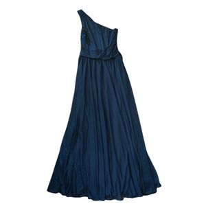 DAVID'S BRIDAL One Shoulder Bridesmaid Special Occasion Blue Dress